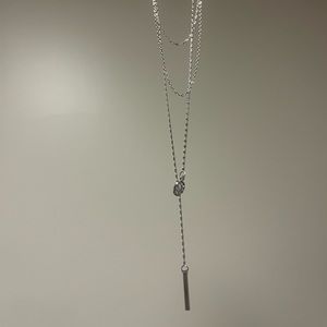 Silver three chain necklace